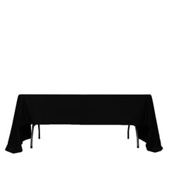 Fire Retardant Scuba Tablecloth – 60"x126" Rectangle Black, Wrinkle Free, Stain Resistant Polyester Cover