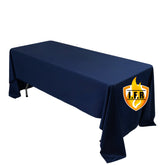 Fire Retardant Scuba Tablecloth – 60"x126" Rectangle Navy Blue, Wrinkle Free, Stain Resistant Polyester Cover