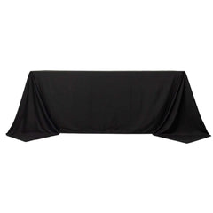 Fire Retardant Scuba Tablecloth – 90"x132" Rectangle Black, Wrinkle Free, Stain Resistant, Seamless Polyester Cover