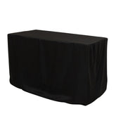 Fitted Polyester 48"x24"x30" Rectangle Tablecloth Black - Durable and Sleek for Events
