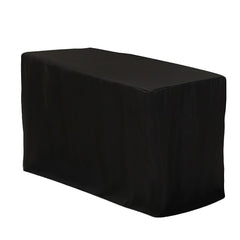 Fitted Polyester 48"x24"x42" Rectangle Tablecloth Black - Snug Fit for Elevated Tables