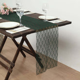 Floral Lace 12"x108" Table Runner Hunter Emerald Green - Stylish Vintage Table Decor