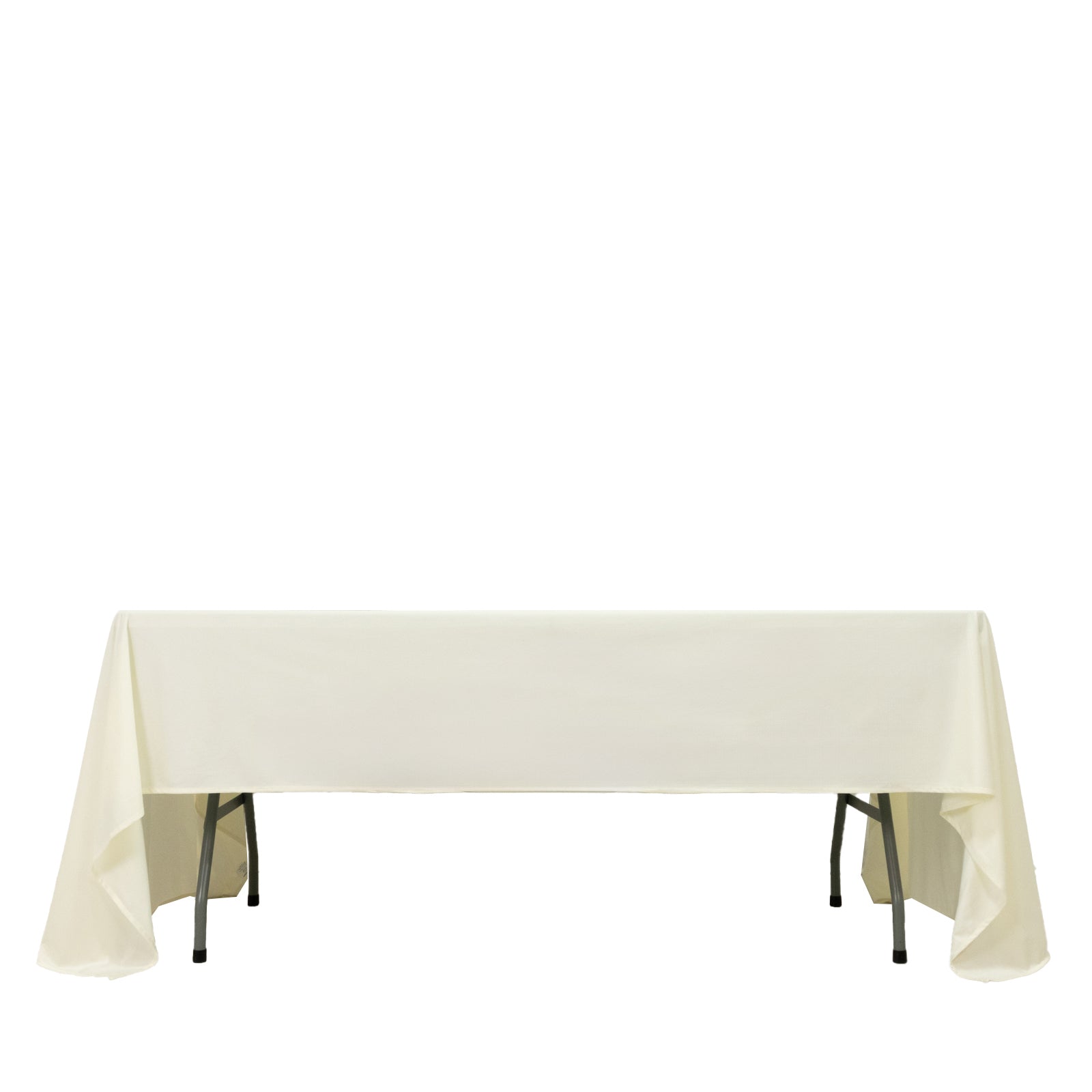 Fire Retardant Scuba Tablecloth – 60"x126" Rectangle Ivory, Wrinkle Free, Stain Resistant Polyester Cover