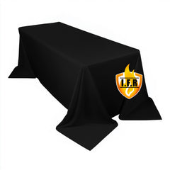 Fire Retardant Scuba Tablecloth – 90"x132" Rectangle Black, Wrinkle Free, Stain Resistant, Seamless Polyester Cover