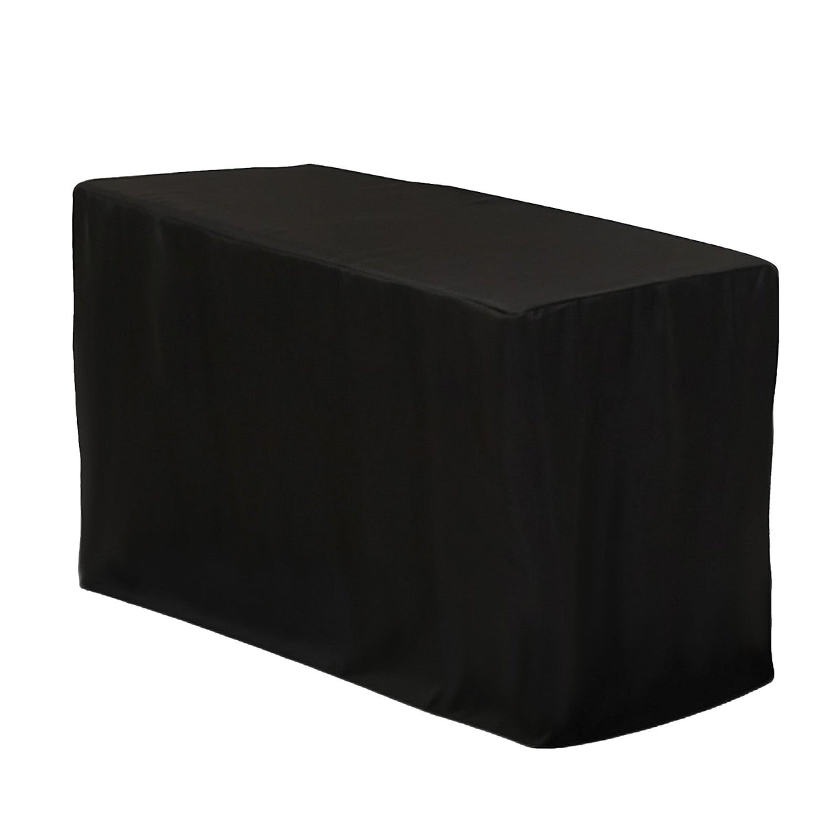 Fitted Polyester 48"x24"x42" Rectangle Tablecloth Black - Snug Fit for Elevated Tables