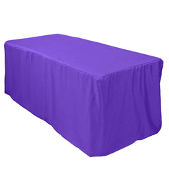 Fitted Polyester 72"x30" Rectangle Tablecloth Purple - Durable and Easy to Maintain Table Cover