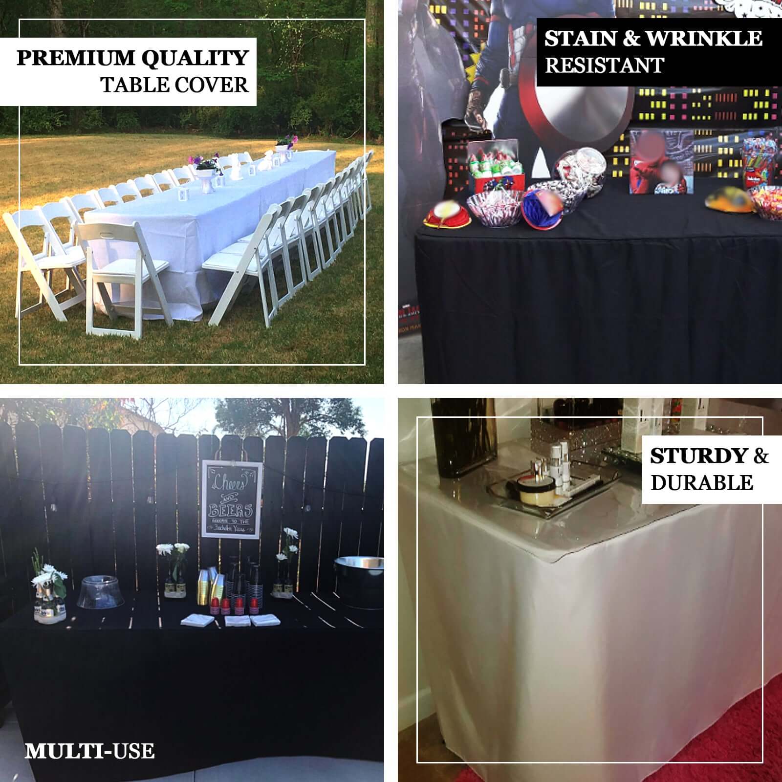 Fitted Polyester 72"x30" Rectangle Tablecloth Purple - Durable and Easy to Maintain Table Cover