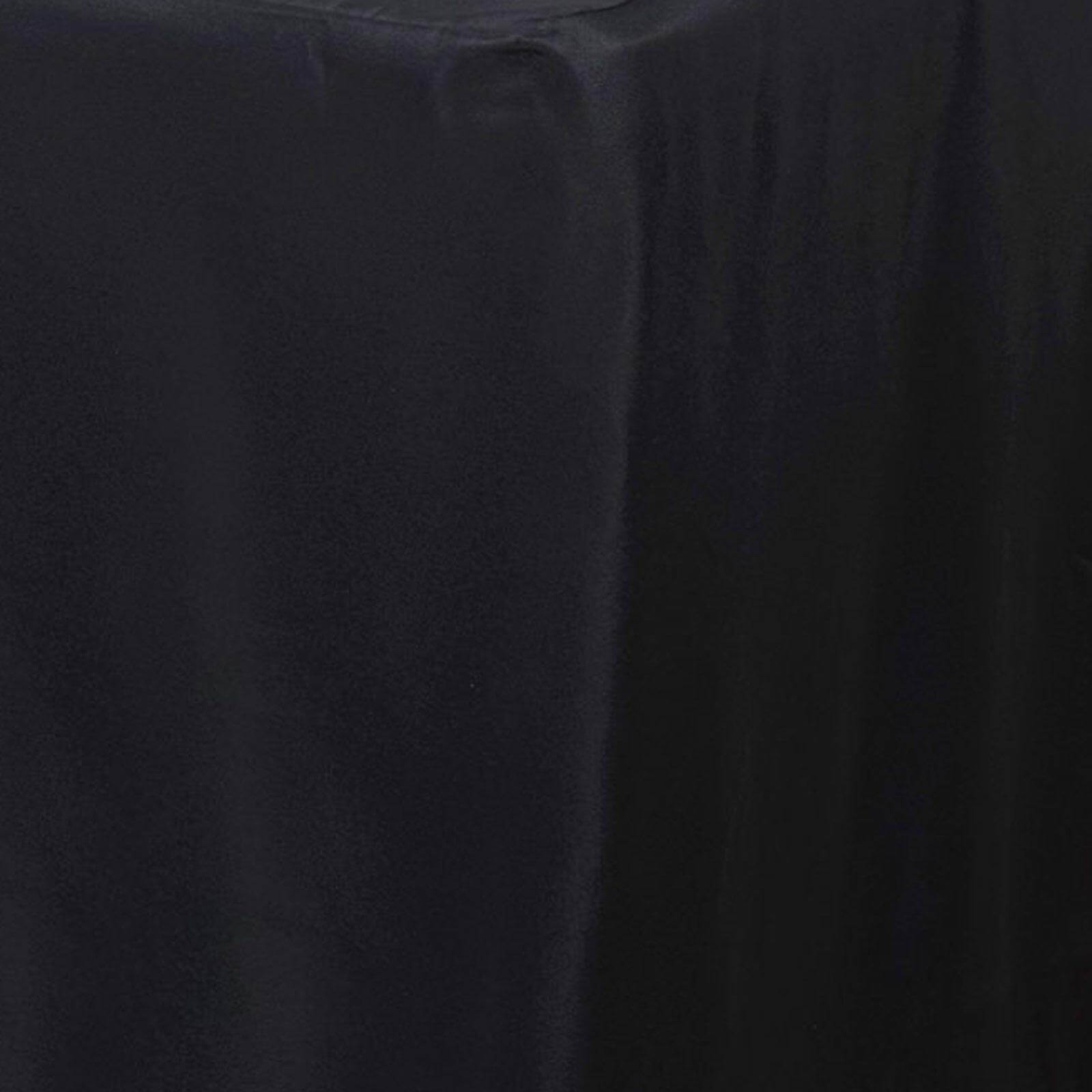 Fitted Polyester 72"x30" Rectangle Tablecloth Black - Sleek and Durable for Events