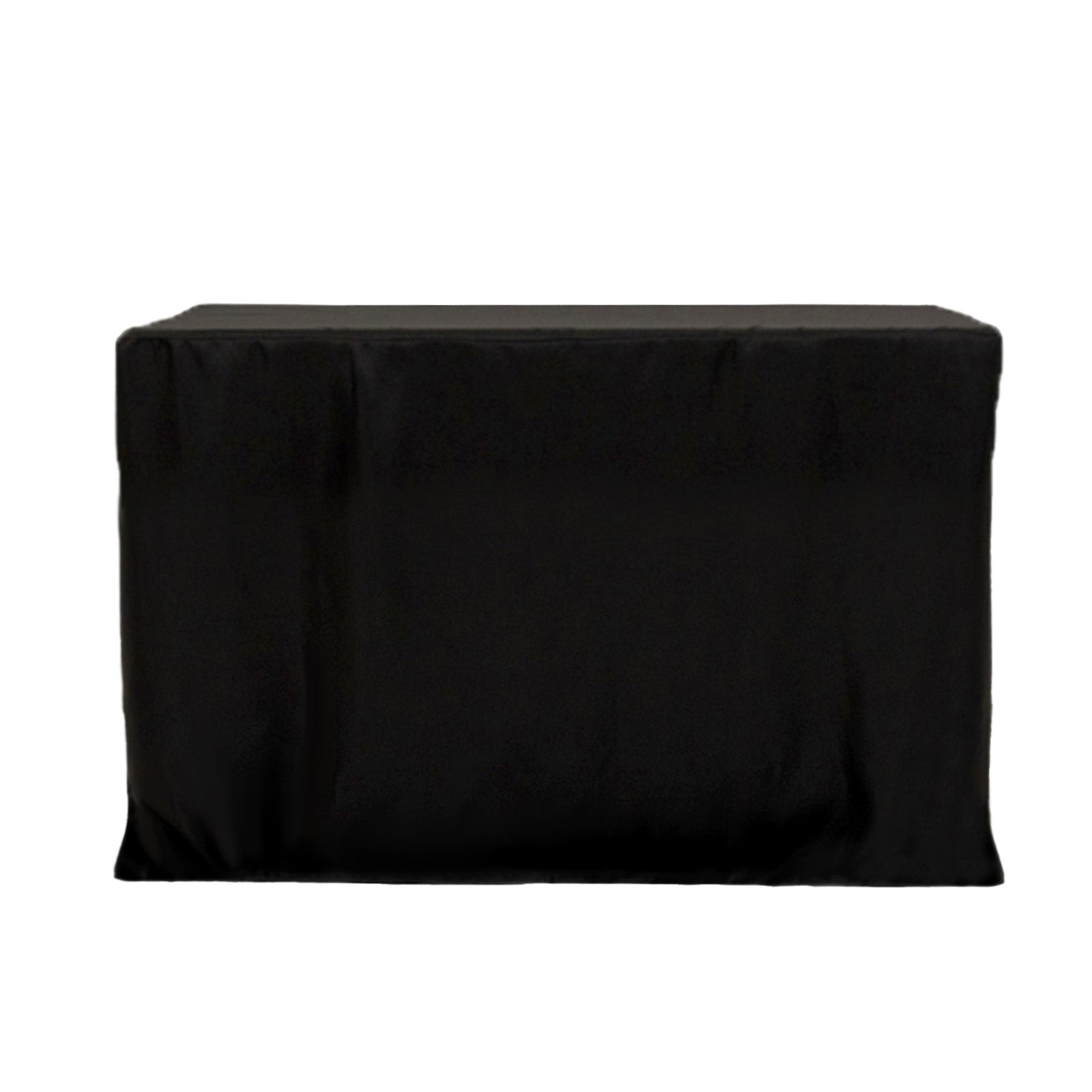 Fitted Polyester 48"x24"x42" Rectangle Tablecloth Black - Snug Fit for Elevated Tables