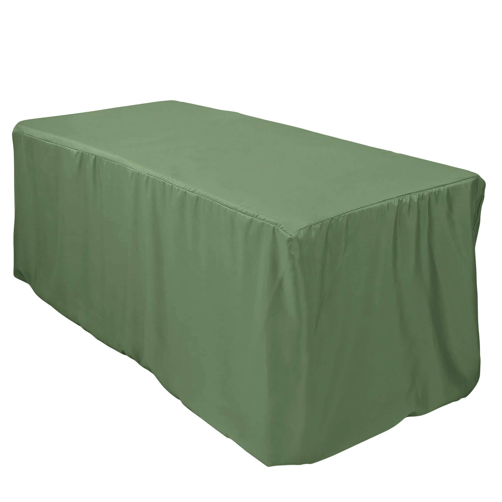 Fitted Polyester 72"x30" Rectangle Tablecloth Olive Green - Durable and Easy to Maintain Table Cover