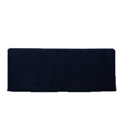 Fitted Polyester 72"x30" Rectangle Tablecloth Navy Blue with Open Back Design - Easy to Maintain and Wrinkle-Resistant Table Cover